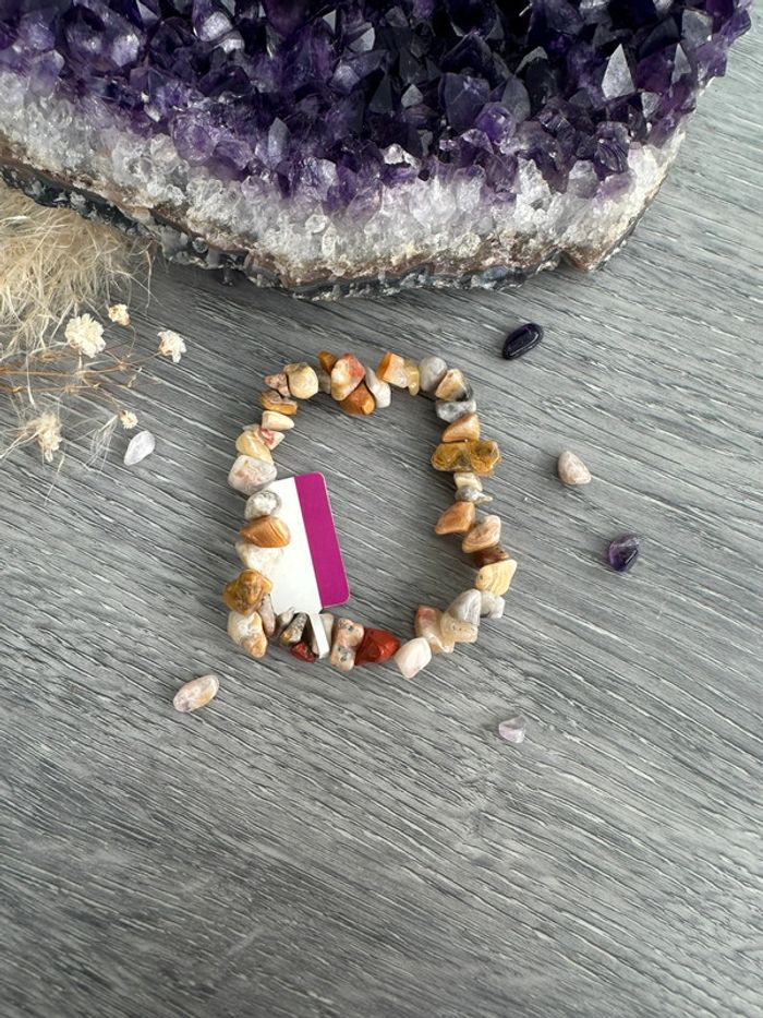 Bracelet en agate crazy lace véritable du Mexique – Pierre naturelle - photo numéro 2