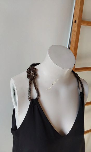 Débardeur chic bijoux  satin noir Cache Cache T 38