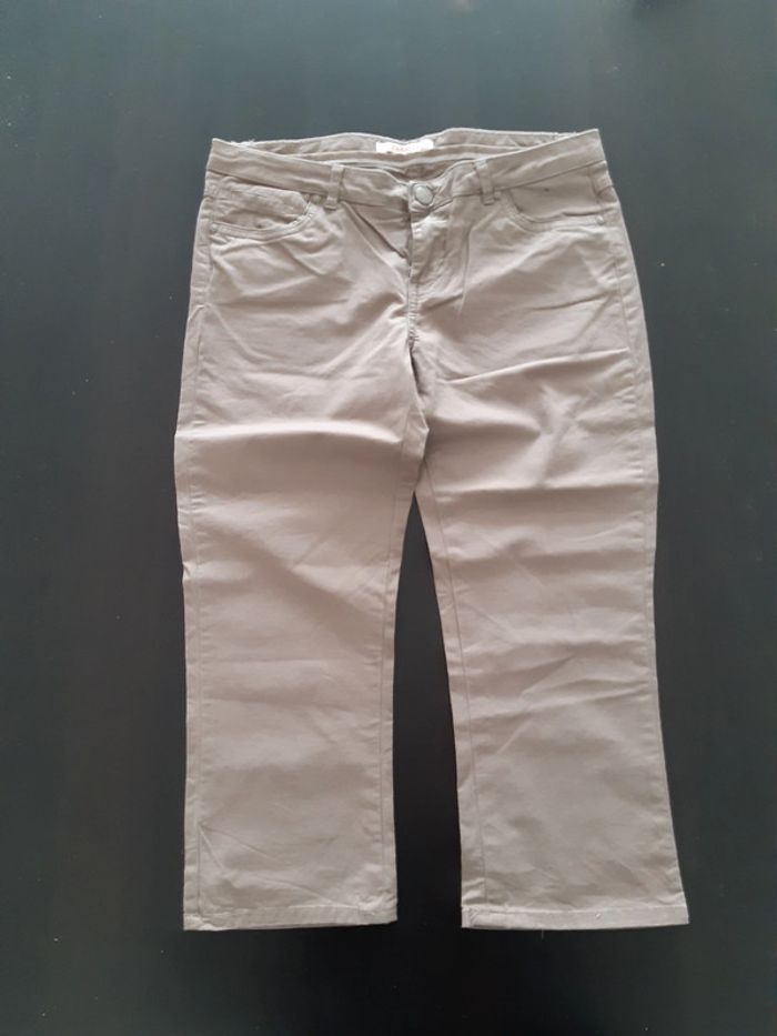Pantacourt femme brun clair