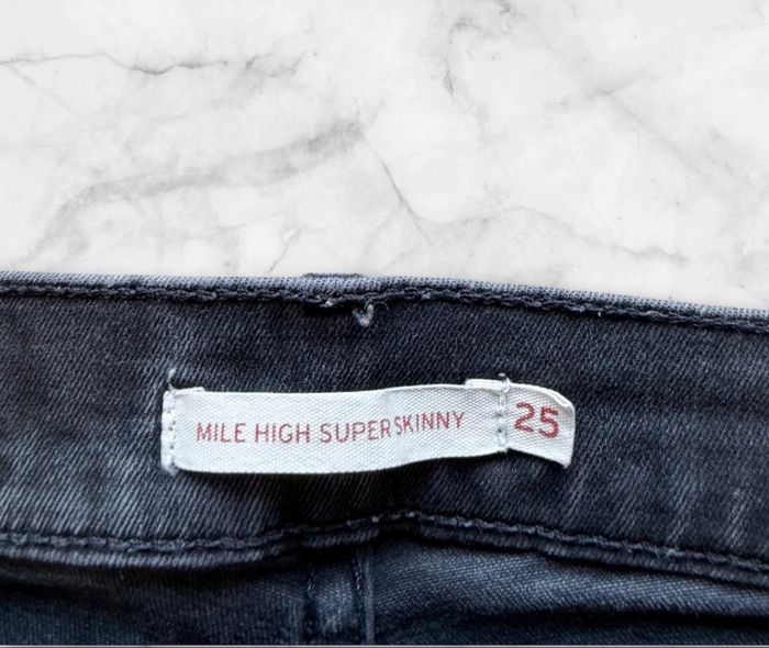 Jean slim taille haute gris foncé levi’s taille 34 XS - photo numéro 5
