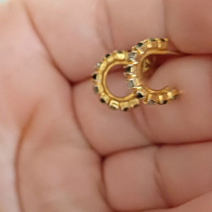 Boucles d'oreilles vintage en métal doré - photo numéro 2