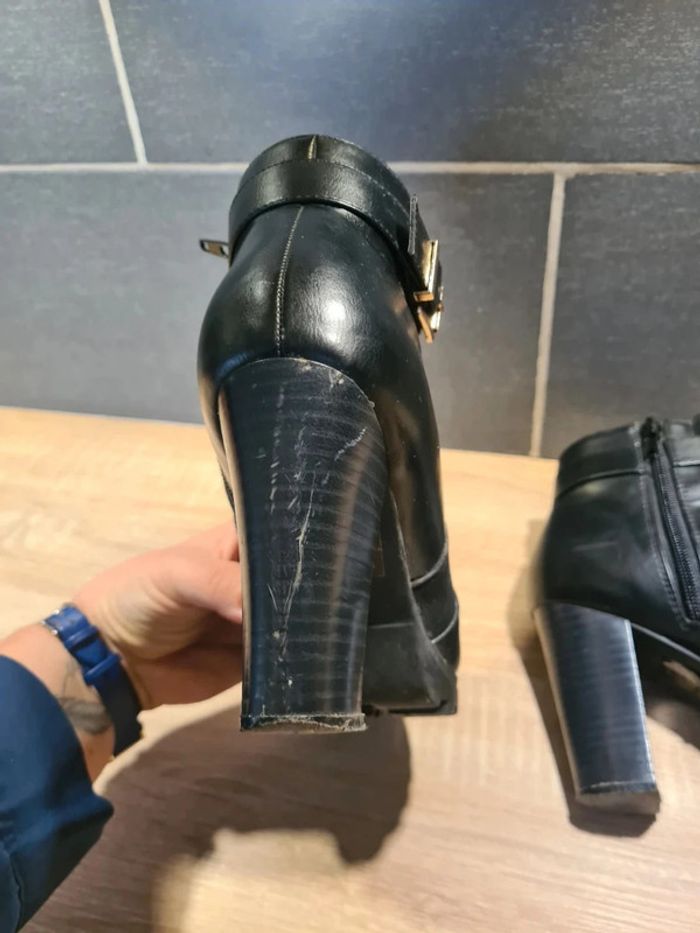 Bottines noires à talons taille 38 - photo numéro 10