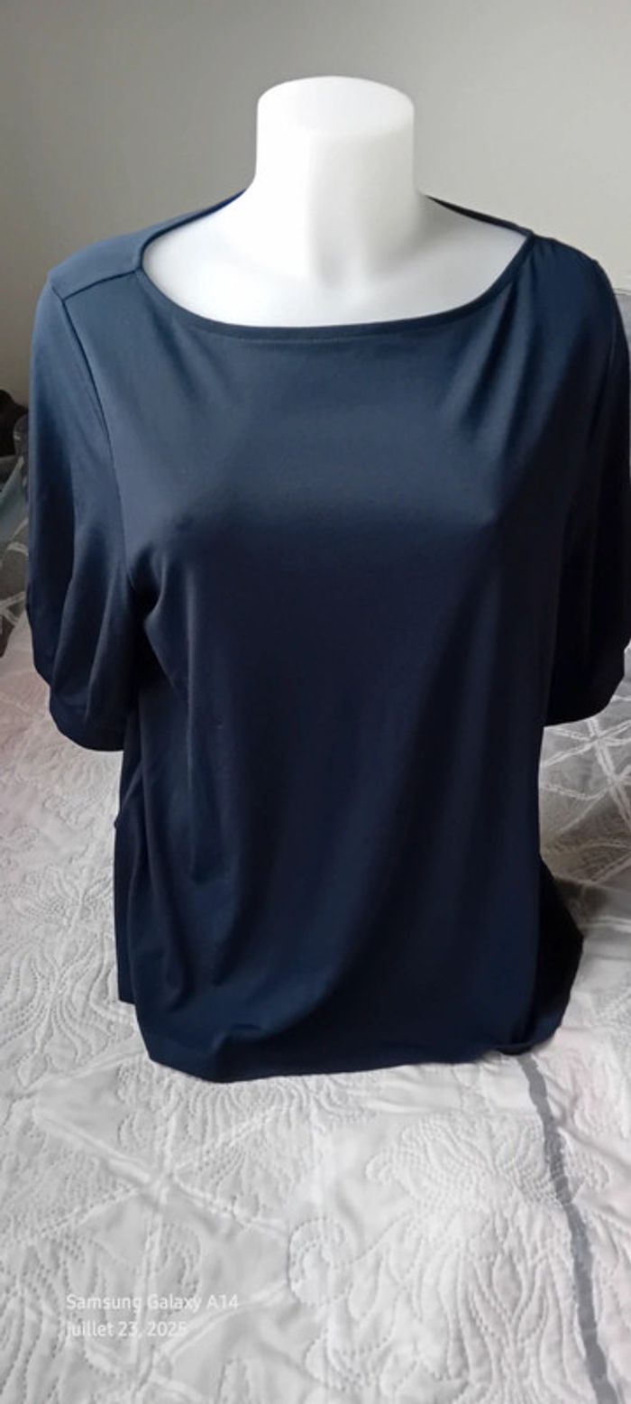 Haut fluide oversize col rond marine femme L h&m - photo numéro 6