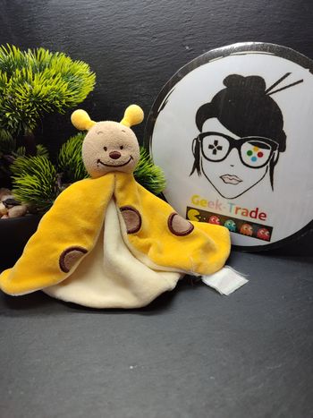 doudou coccinelle bengy jaune marron rong ancien crème beige Vintage 3727