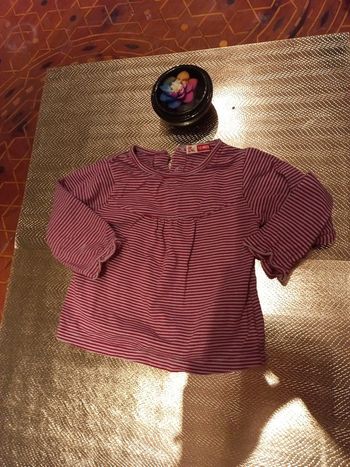 T-shirt rouge rayé en coton