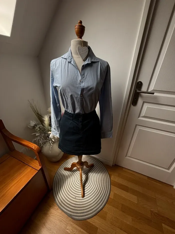 Très jolie jupe courte en coton bleu marine - T42 - photo numéro 10
