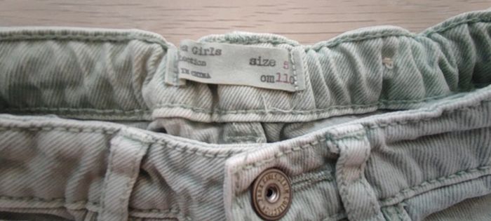 Short en jean vert d'eau zara - photo numéro 3