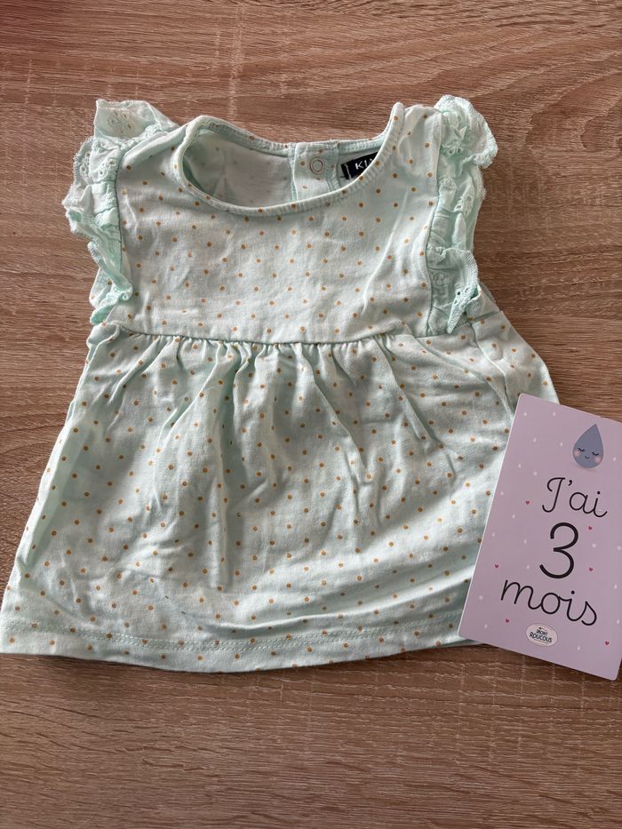 Tee shirt vert pois KIABI t.3m