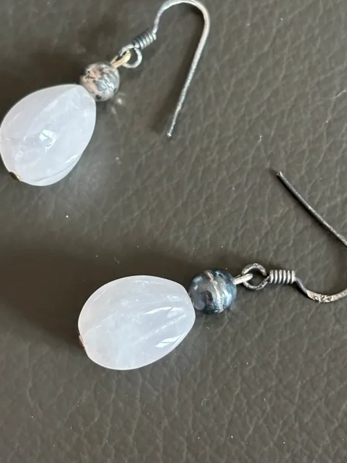 Boucles d’oreilles en argent et quartz rose - photo numéro 5