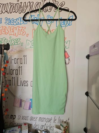 Robe vert pastel dos croisé été 36 FB Sister  #lora11femme36