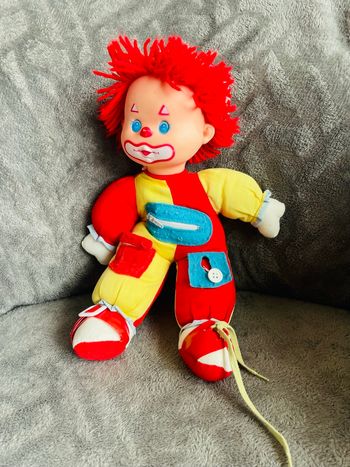 Poupée chiffon ancienne vintage clown