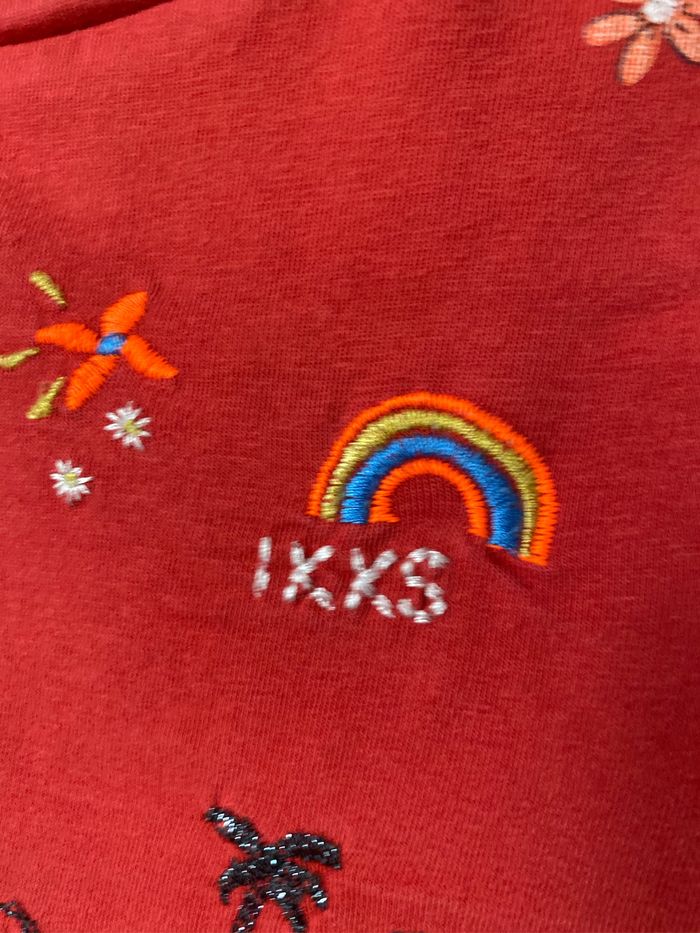 T-shirt rouge imprimé et brodé 8 ans IKKS - photo numéro 2
