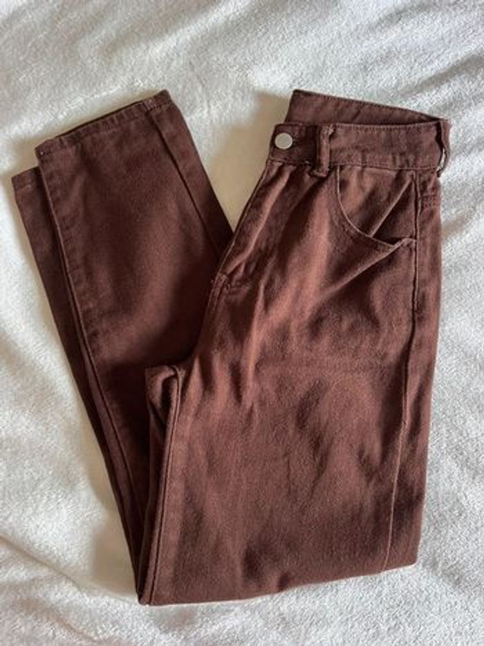 Jean droit marron PETITE