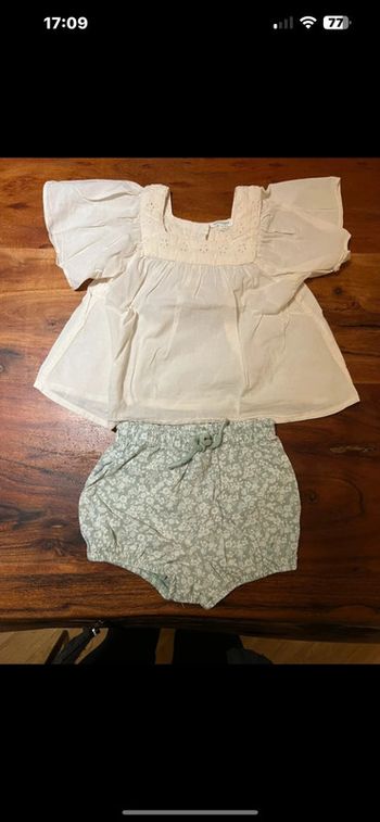 Ensemble short tee shirt fille 12 mois