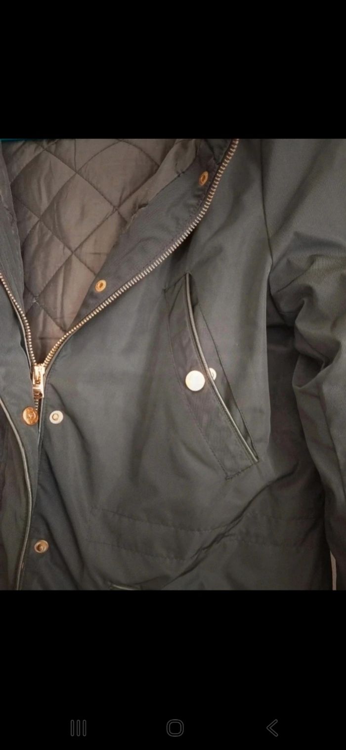 Parka noire femme avec poches et capuche taille S deluxe women - photo numéro 4
