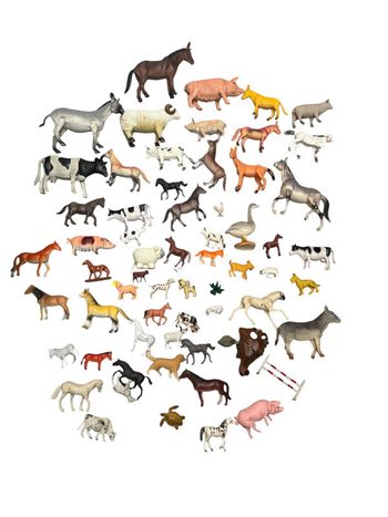 Lot de 64 figurines d’animaux de la ferme