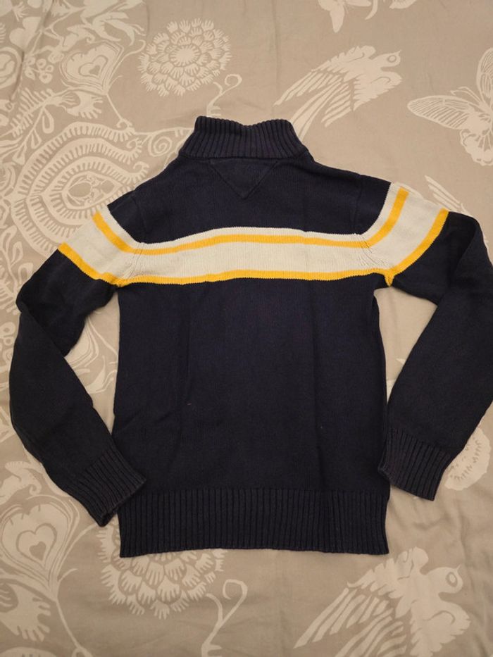 🌟 Pull col camioneur full zipp bleu marine Tomly Hilfiger enfant - Taille 8/10 ans 🌟 - photo numéro 3