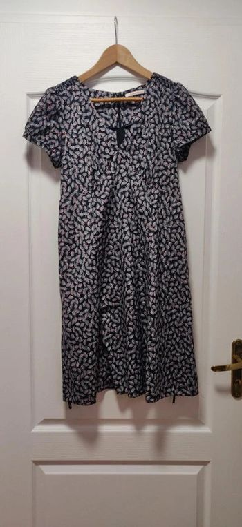 Robe été col v marine et rouge Camaïeu 42