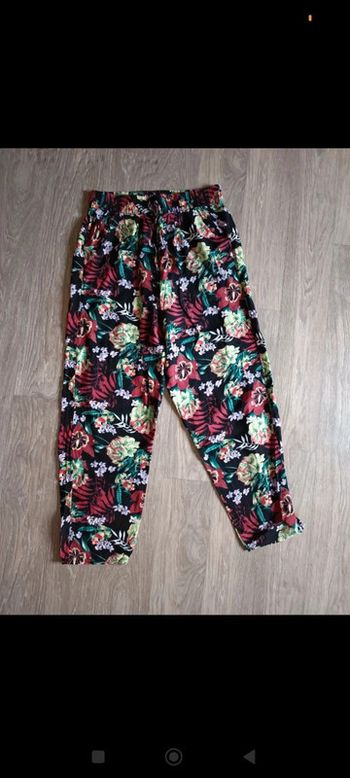 pantalon fluide fleuri avec poches 42