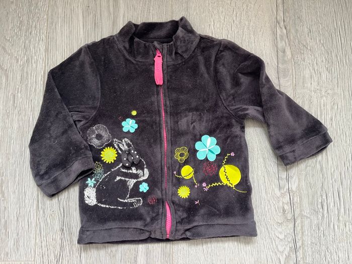 Ensemble fille Orchestra – Veste grise + jogging rose – 6 mois - photo numéro 2