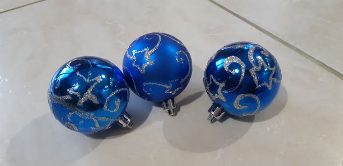 Boules de Noël  bleues et argent - photo numéro 2
