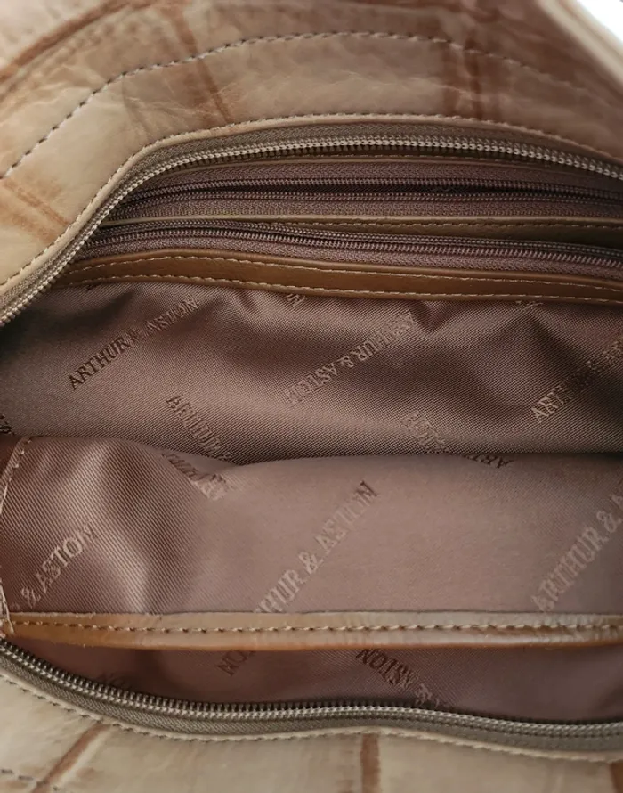 sac en cuir Arthur & Aston neuf en cuir de vachette porté main ou epaule en cuir de vachette camel - photo numéro 7