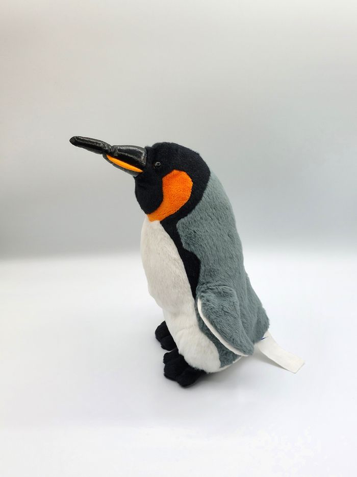 Peluche doudou pingouin manchot MARINELAND blanc gris orange noir 30 cm