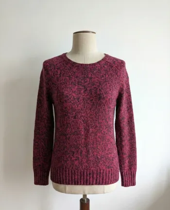 Joli Pull Maille Chinée Bordeaux/Noir H&M - Taille XS