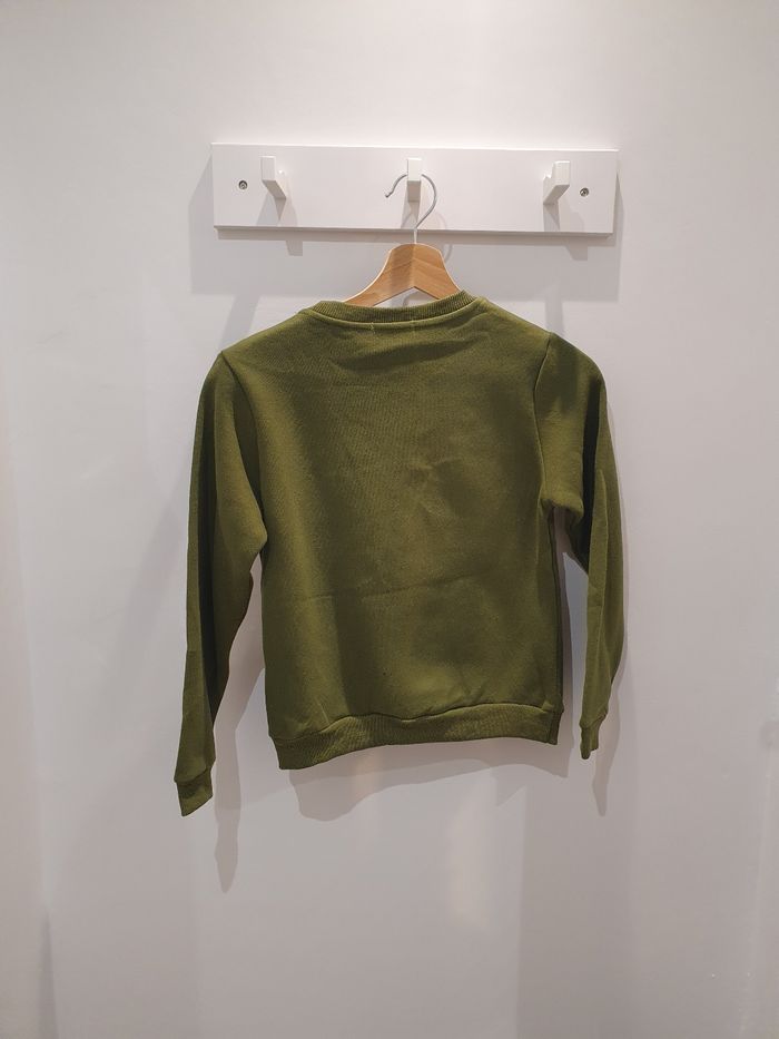 Sweat kaki/jaune moutarde Les copains d'abord Taille 2/3 ans - photo numéro 4
