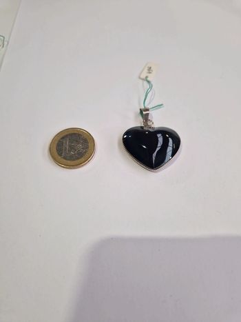 Pendentif obsidienne arc en ciel cœur Mexique
