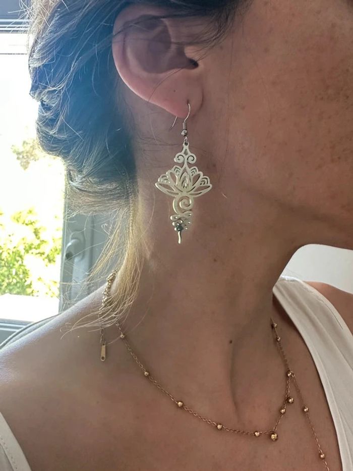 Boucles d’oreilles argent fleur