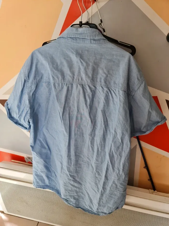 Chemise couleur jeans manche courte taille L - photo numéro 5