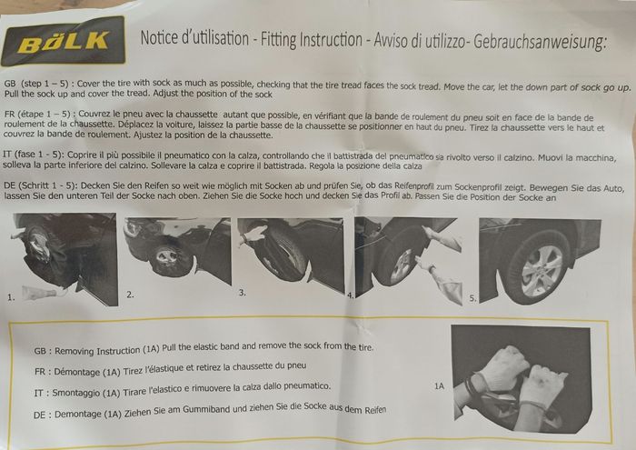 Chaussettes neige neuves pour pneus - photo numéro 3