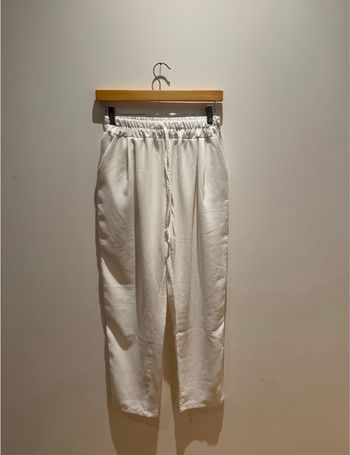 Pantalon fluide blanc femme 