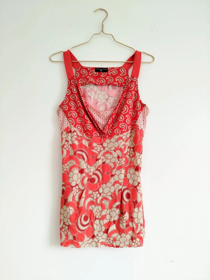 Haut débardeur rouge one step taille L a motif