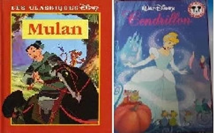 Lot 2 livres disney: Cendrillon et Mulan