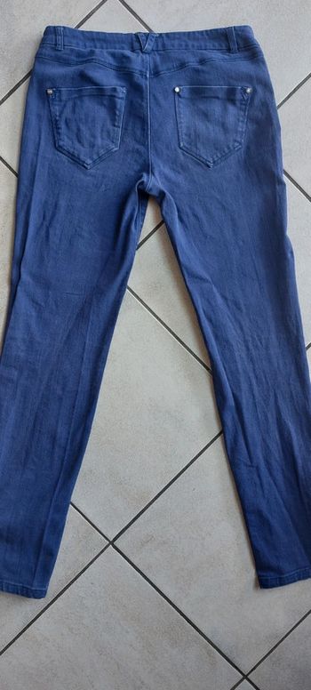 Jean violet bleu slim camaïeu