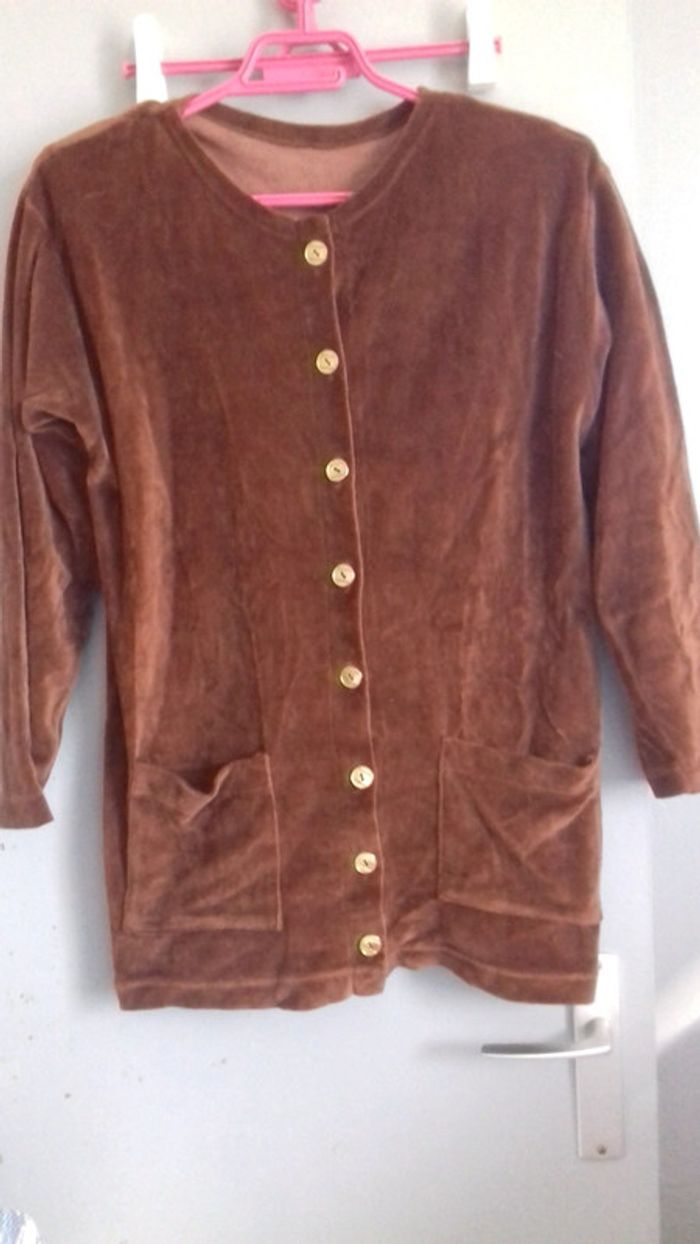Veste velours ras marron