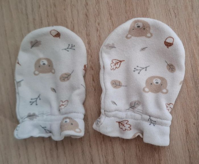 Lot de 2 paires de moufles bébé