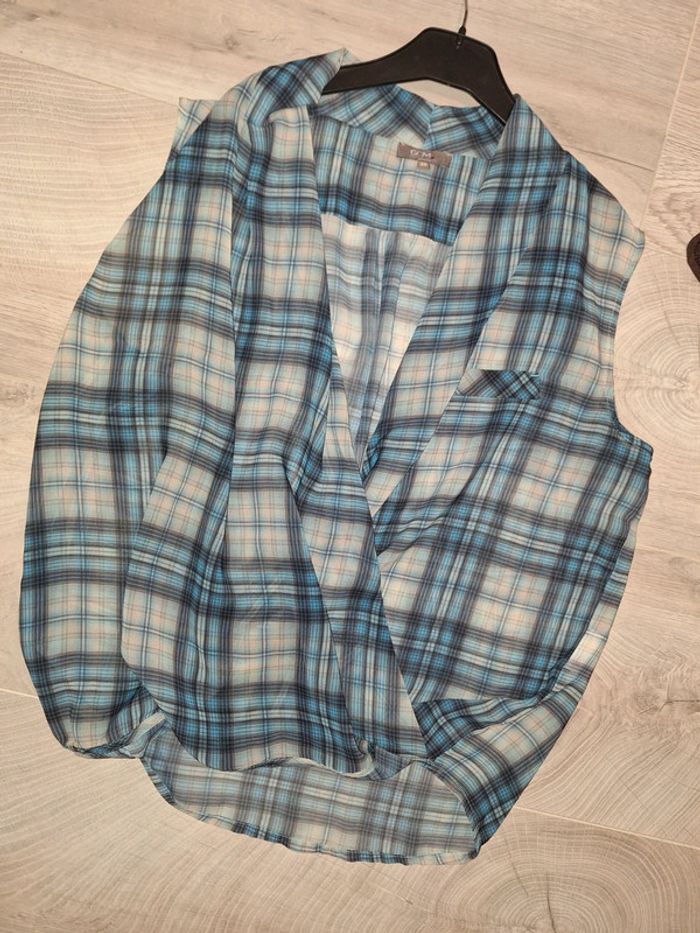 Chemisier écossais bleu grain de malice 36 - photo numéro 3