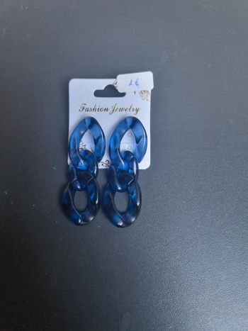 Boucles d'oreilles bleues neuves