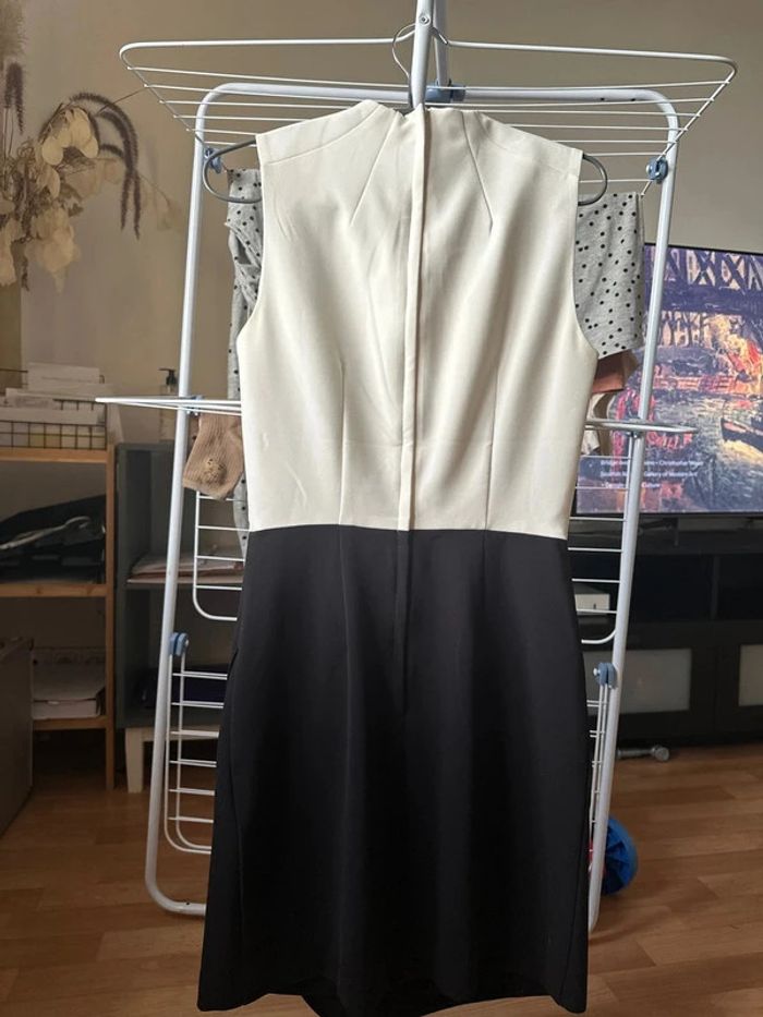Robe fourreau bi-colore blanc et noir - photo numéro 2