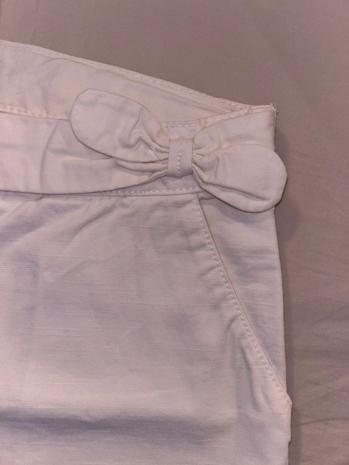 Short ajustable blanc noeud plage vagues - photo numéro 3