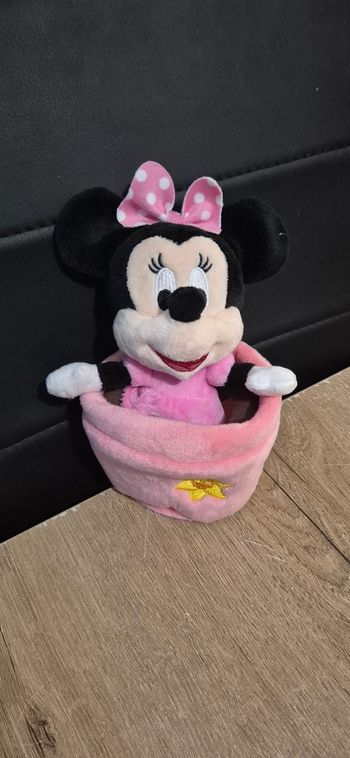 Peluche Minnie dans un pot de fleur