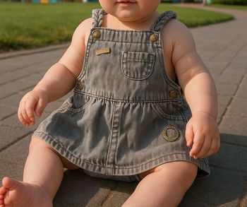 Très belle robe salopette à bretelle  pour bébé fille