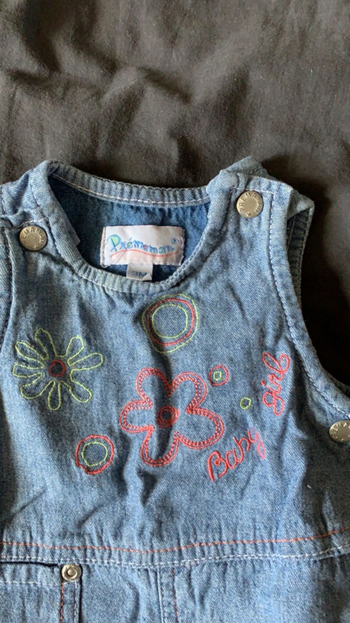 Ensemble robe en jeans et tee shirt manches longues et col 3 mois - photo numéro 4