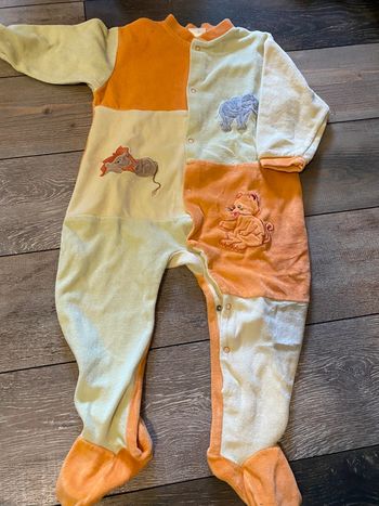 Pyjama grenouillère orange lion éléphant 23 mois