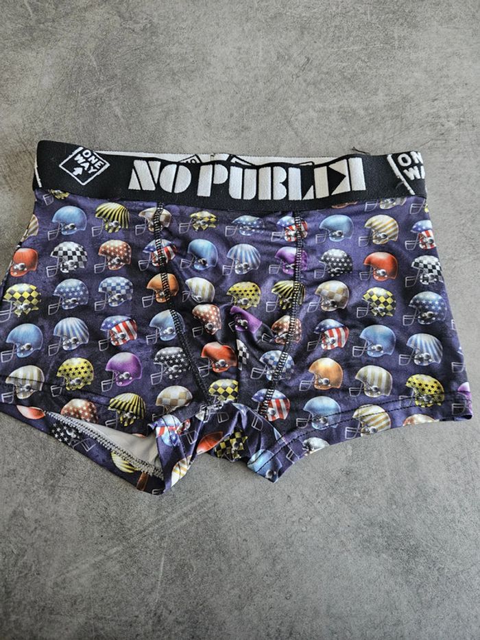 Boxer / caleçon homme - bleu à motifs casques football américain - S - No Publik Rock Underwear