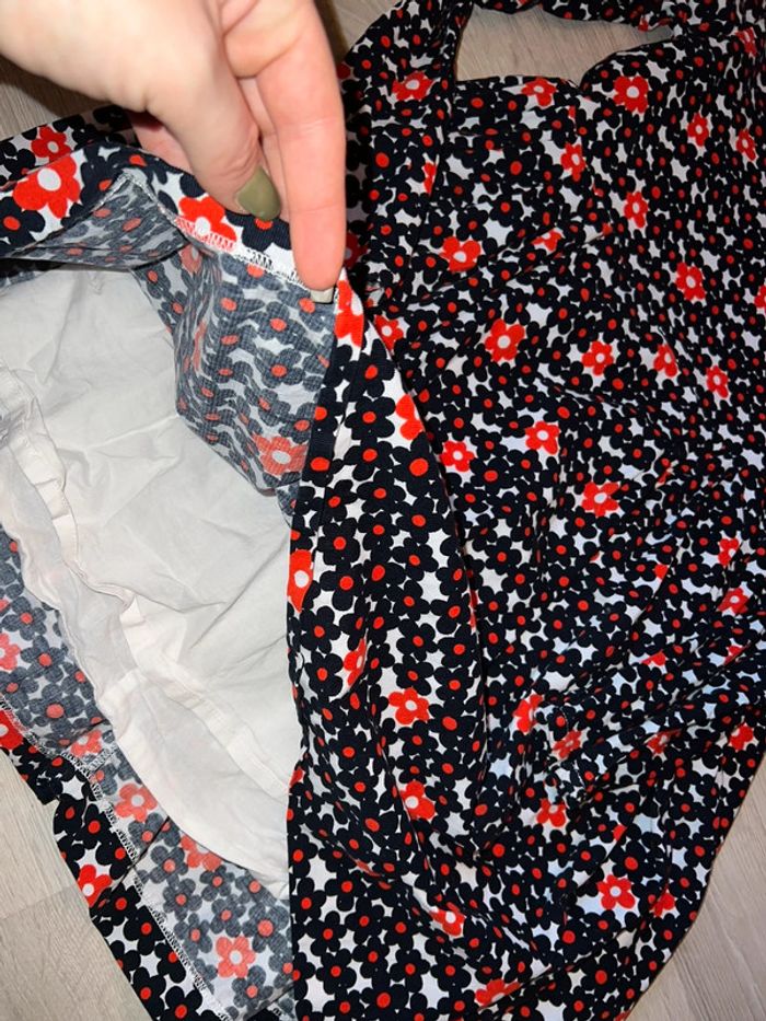 Ensemble Robe jacadi velours hiver fleurs 12 ans chaussettes hautes 35-38 - photo numéro 2