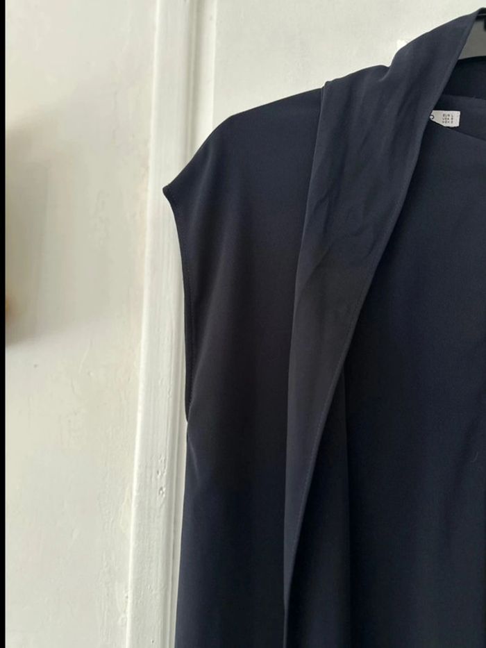 Robe midi sans manches droite bleu marine taille L Mango - photo numéro 3